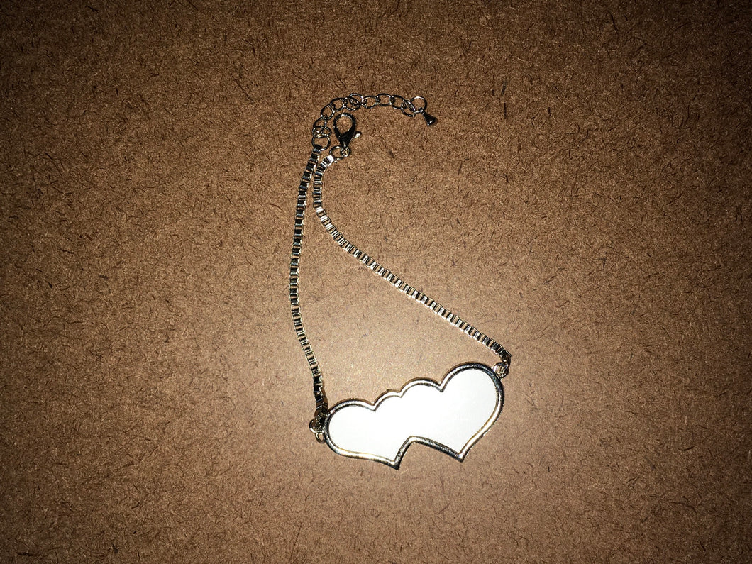 Two hearts Sublimation photo bracelet